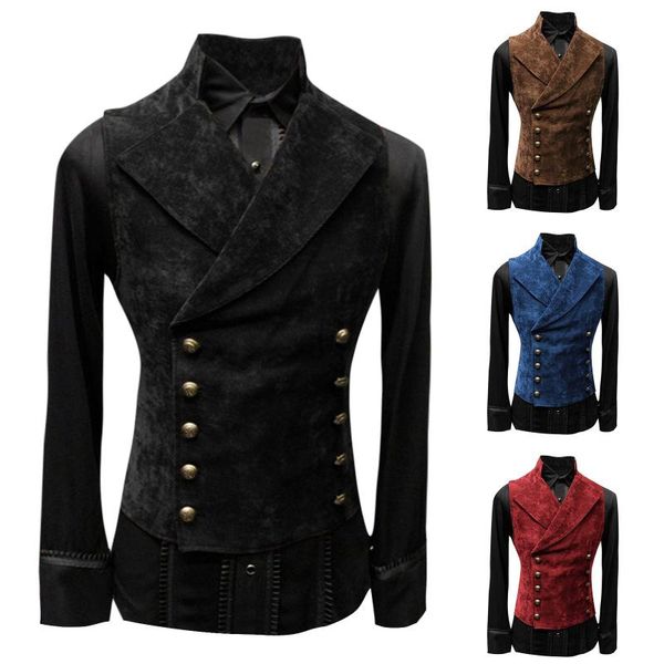 men' tank men gothic dress vest retro collar solid color button slim fit mens suit sleeveless casual formal business jacket, White;black
men' tank men gothic dress vest retro collar solid color button slim fit mens suit sleeveless casual formal business jacket, White;black