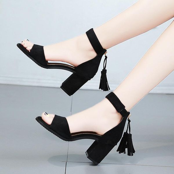 dress shoes high heels ankle strap sandals women summer woman fashion suede open toe riband square heel party female, Black
dress shoes high heels ankle strap sandals women summer woman fashion suede open toe riband square heel party female, Black