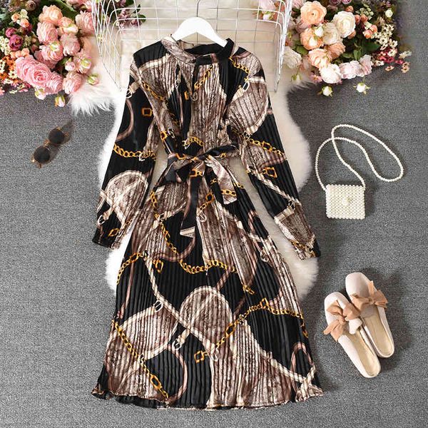 casual dresses women o-neck long sleeve thin pleated urban ladies slim printed elegant mid-calf es 5ca5, Black;gray
casual dresses women o-neck long sleeve thin pleated urban ladies slim printed elegant mid-calf es 5ca5, Black;gray