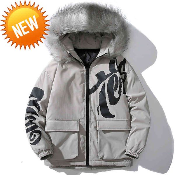fashion winter down jacket men fur collar thicken warm 90% white duck coat hooded loose puffer outwear, Black
fashion winter down jacket men fur collar thicken warm 90% white duck coat hooded loose puffer outwear, Black