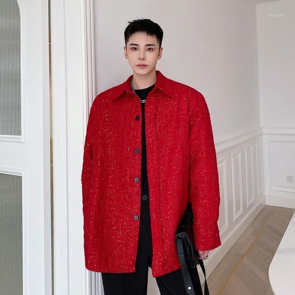 men's casual shirts 2021 autumn korean style personality sequins men loose nightclub red for men,size -xl, White;black
men's casual shirts 2021 autumn korean style personality sequins men loose nightclub red for men,size -xl, White;black