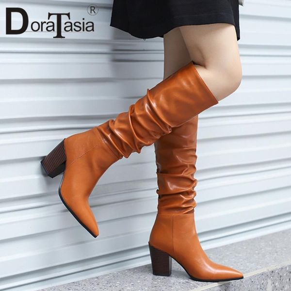 boots big size 34-43 brand ladies pleated knee high solid pointed toe chunky heels women party ol shoes woman, Black
boots big size 34-43 brand ladies pleated knee high solid pointed toe chunky heels women party ol shoes woman, Black