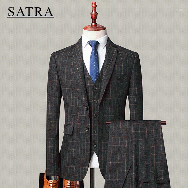 satra 2021 arrival three-piece male fit business formal plaids suits,men's fashion slim suit men's suits & blazers, White;black
satra 2021 arrival three-piece male fit business formal plaids suits,men's fashion slim suit men's suits & blazers, White;black