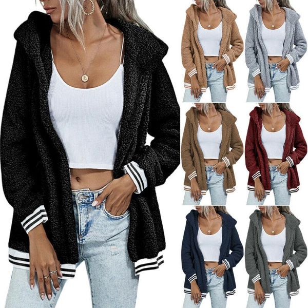 women's fluffy fleece coat ladies winter baggy long sleeve cardigan warm jackets, Black;brown
women's fluffy fleece coat ladies winter baggy long sleeve cardigan warm jackets, Black;brown