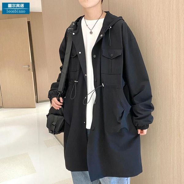 men's jackets autumn windbreaker jacket mid-length trend hong kong style tooling clothes loose casual hooded coat, Black;brown
men's jackets autumn windbreaker jacket mid-length trend hong kong style tooling clothes loose casual hooded coat, Black;brown