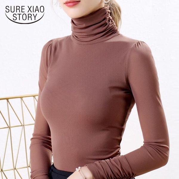 women's blouses & shirts ladies and roupas feminina woman 2021 long sleeve turtleneck solid womens 5906 50, White
women's blouses & shirts ladies and roupas feminina woman 2021 long sleeve turtleneck solid womens 5906 50, White