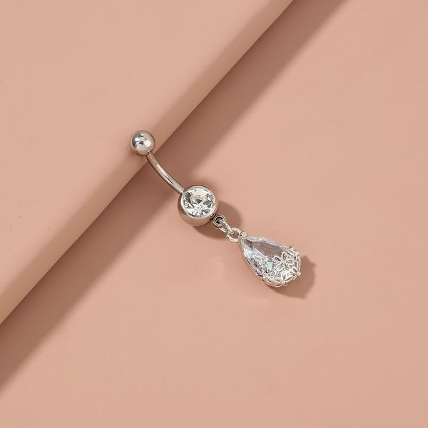 selling stainless steel natural color navel nail fashion personalized water drop zircon puncture jewelry female, Silver
selling stainless steel natural color navel nail fashion personalized water drop zircon puncture jewelry female, Silver
