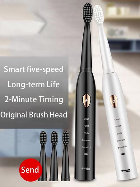smart electric toothbrush sonic brush 5 mode rechargeable charger travel replacement heads set with head gift
smart electric toothbrush sonic brush 5 mode rechargeable charger travel replacement heads set with head gift