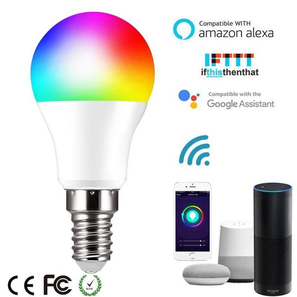bulbs 6w smart light bulb e14 led lamp rgb dimmable color changing work with alexa/google home wifi app or remote control
bulbs 6w smart light bulb e14 led lamp rgb dimmable color changing work with alexa/google home wifi app or remote control