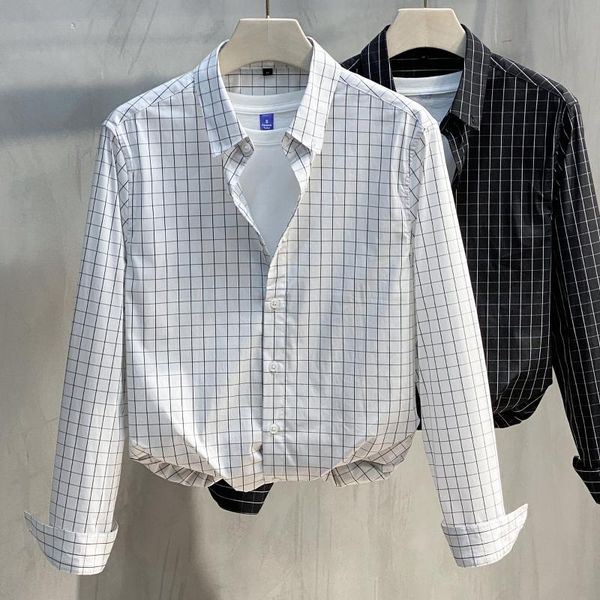 korean style shirts casual loose plaid long sleeve fashion slim fit button up shirt camisa hombre men's clothing db60sh, White;black
korean style shirts casual loose plaid long sleeve fashion slim fit button up shirt camisa hombre men's clothing db60sh, White;black