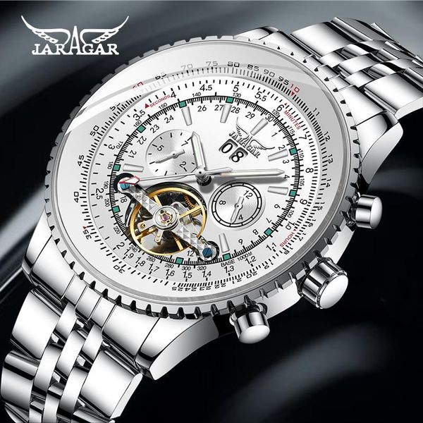 mens watches jaragar men military sport wristwatch automatic mechanical tourbillon watch relogio masculino wristwatches, Slivery;brown
mens watches jaragar men military sport wristwatch automatic mechanical tourbillon watch relogio masculino wristwatches, Slivery;brown