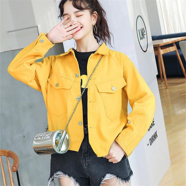 women's jackets short denim jacket women 2021 autumn fashion style candy color big pocket long sleeve trendy 083, Black;brown
women's jackets short denim jacket women 2021 autumn fashion style candy color big pocket long sleeve trendy 083, Black;brown