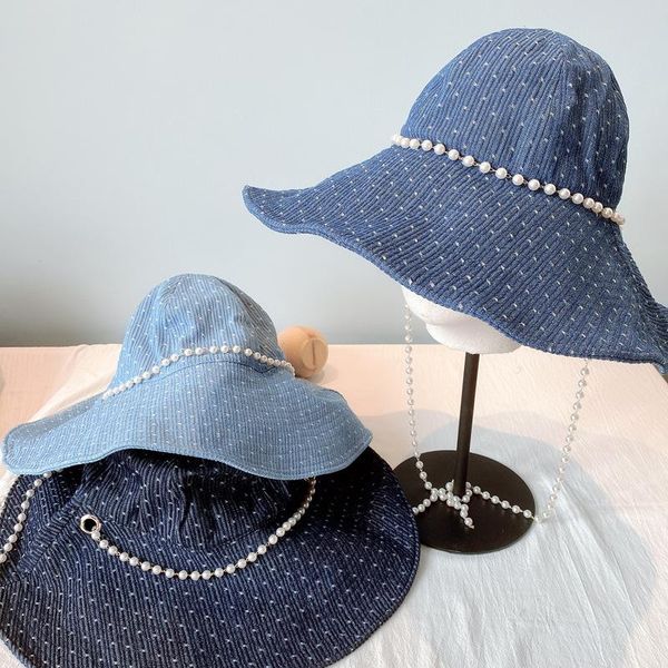 wide brim hats elegant cowboy fishing bucket hip hop for women female spring summer fashion basin hat pearl chain safari, Blue;gray
wide brim hats elegant cowboy fishing bucket hip hop for women female spring summer fashion basin hat pearl chain safari, Blue;gray