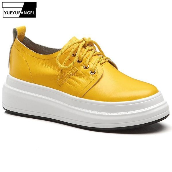thick bottom platform genuine leather lace up shoes woman leisure yellow slip on loafers height increasing female wedge sneakers dress, Black
thick bottom platform genuine leather lace up shoes woman leisure yellow slip on loafers height increasing female wedge sneakers dress, Black