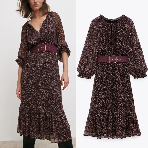 2021 za chiffon print belt midi dress women o neck long puff sleeve elegant party dresses woman fashion pleated ruffle vestido, Black;gray
2021 za chiffon print belt midi dress women o neck long puff sleeve elegant party dresses woman fashion pleated ruffle vestido, Black;gray