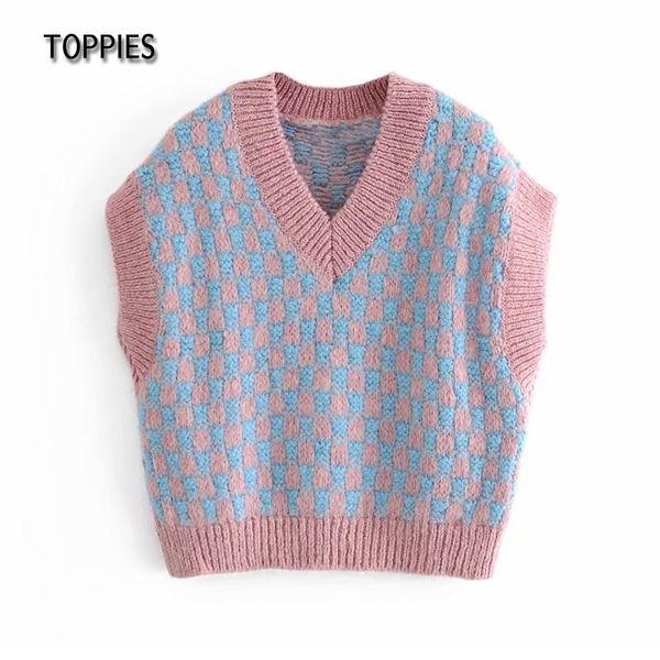 ies woman plaid sweater vest casual argyle waistcoat female knitted v-neck jacket 210412, White;black
ies woman plaid sweater vest casual argyle waistcoat female knitted v-neck jacket 210412, White;black