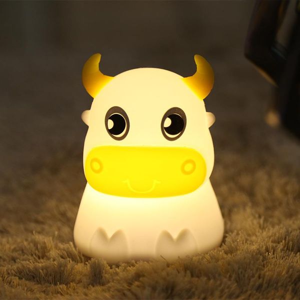 night lights cartoon cow led light touch sensor silicone lamp 7-color bedroom decoration bedside table children's gift glowing toy
night lights cartoon cow led light touch sensor silicone lamp 7-color bedroom decoration bedside table children's gift glowing toy
