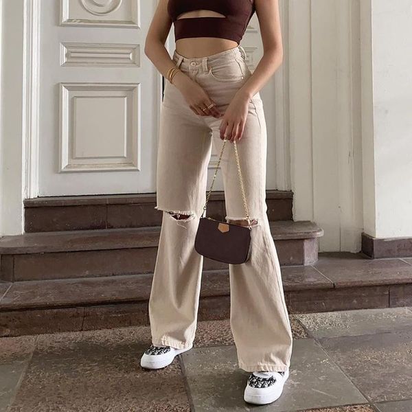 women's jeans streetwear ripped vintage solid flare pants woman high waist joggers kpop outfits aesthetic korean denim trousers, Blue
women's jeans streetwear ripped vintage solid flare pants woman high waist joggers kpop outfits aesthetic korean denim trousers, Blue