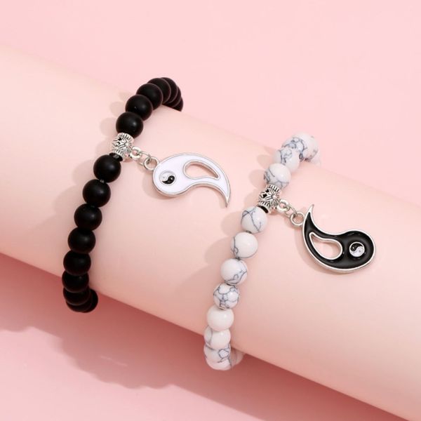 men women couples yin yang gossip charm white black beads strands bracelet wholesale 2pcs/set, Golden;silver
men women couples yin yang gossip charm white black beads strands bracelet wholesale 2pcs/set, Golden;silver