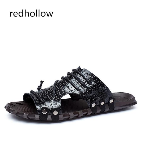 slippers men's summer shoes cow leather men beach sandal fashion slip on footwear casual big size 38-47, Black
slippers men's summer shoes cow leather men beach sandal fashion slip on footwear casual big size 38-47, Black