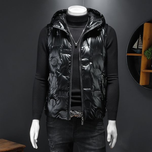 2021 new autumn and winter bright face lapel down vest mens large size trendy brand lightweight slim waistcoat, Black;white
2021 new autumn and winter bright face lapel down vest mens large size trendy brand lightweight slim waistcoat, Black;white