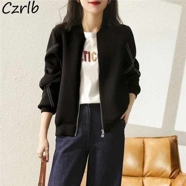 women's jackets black women fashion high street stylish cropped outwear large size zipper leisure all-match lady student bf korean styl, Black;brown
women's jackets black women fashion high street stylish cropped outwear large size zipper leisure all-match lady student bf korean styl, Black;brown