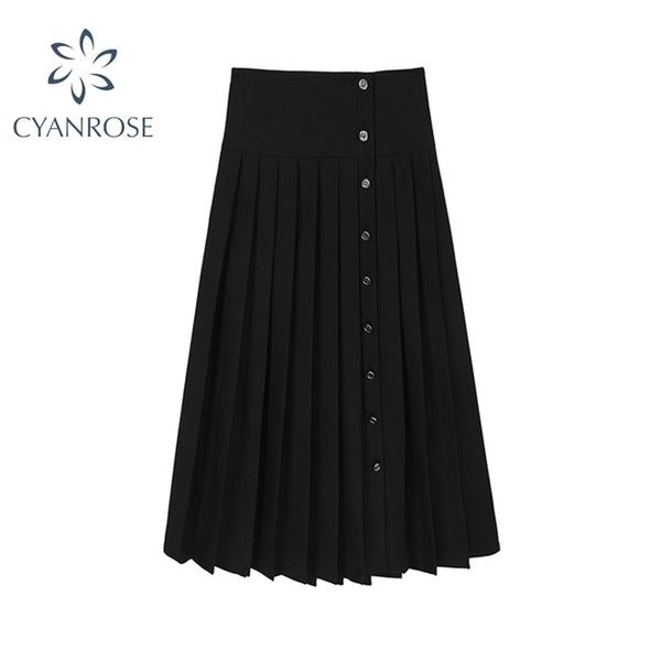 elegant black pleated mid-length skirt women korean style single-breasted design skirts summer streetwear office lady jupes 210515
elegant black pleated mid-length skirt women korean style single-breasted design skirts summer streetwear office lady jupes 210515