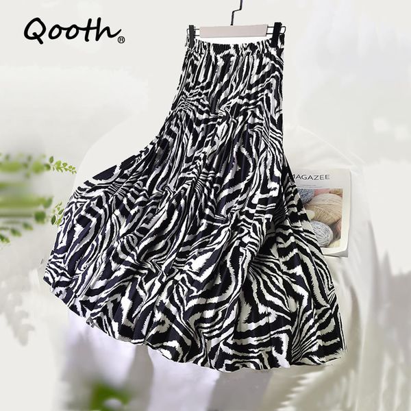 qooth zebra print pleated skirt woman fashion chic mujer pleated maxi skirt ins lady elastic waist skirts women qt373 210518, Black
qooth zebra print pleated skirt woman fashion chic mujer pleated maxi skirt ins lady elastic waist skirts women qt373 210518, Black