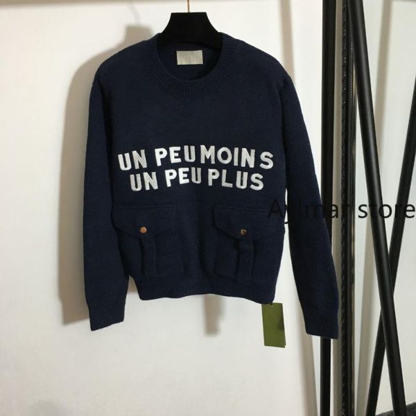 women's sweaters 2021 autumn winter embroidered letter knitted long sleeve sweater cropped, White;black
women's sweaters 2021 autumn winter embroidered letter knitted long sleeve sweater cropped, White;black