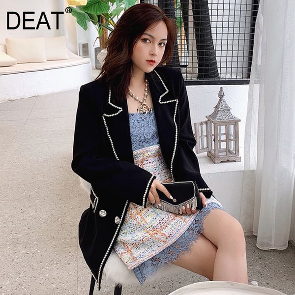 black hydraulic drill edge rough pocket blazer women double breasted jacket female spring and autumn gx1129 210421, White;black
black hydraulic drill edge rough pocket blazer women double breasted jacket female spring and autumn gx1129 210421, White;black