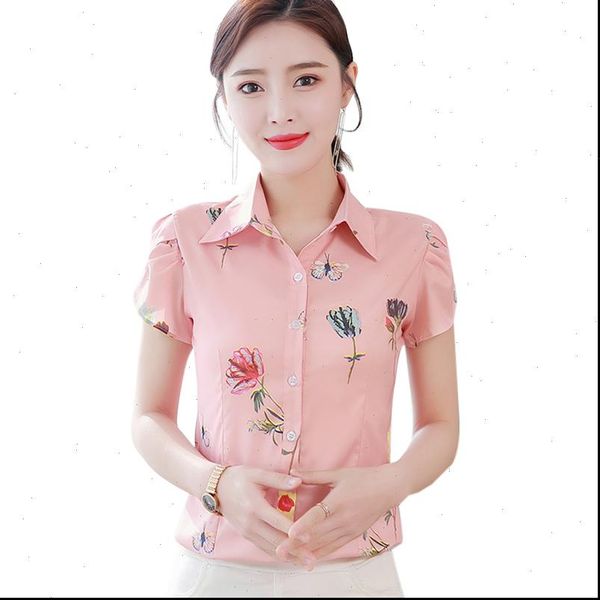 korean chiffon print women blouses plus size short sleeve blusas mujer de moda femininas elegante, White
korean chiffon print women blouses plus size short sleeve blusas mujer de moda femininas elegante, White