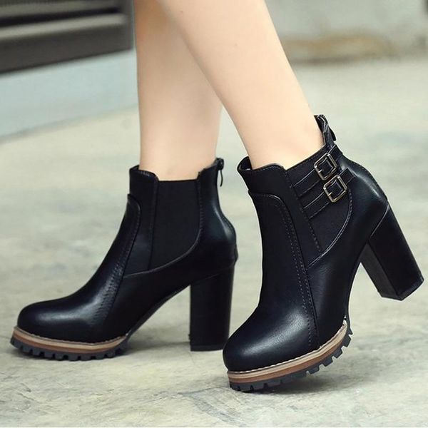boots shoes woman belt buckle old style ankle for women solid black/brown female boot high heel size 35-40 689
boots shoes woman belt buckle old style ankle for women solid black/brown female boot high heel size 35-40 689