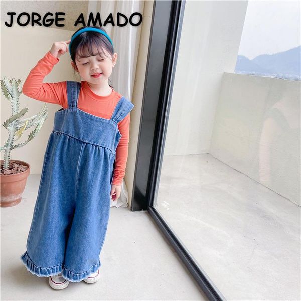 jumpsuits 2021 spring kids korean style girls overalls sling ruffles wide leg denim pants loose clothes e5035, Blue
jumpsuits 2021 spring kids korean style girls overalls sling ruffles wide leg denim pants loose clothes e5035, Blue