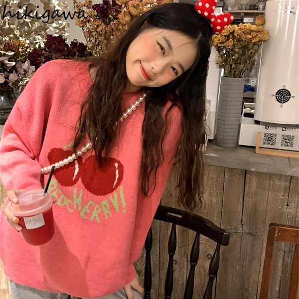 women's sweaters hikigawa autumn 2021 sweet pullovers mujer pull femme korean fashion jumper vintage cartoon knitted for women, White;black
women's sweaters hikigawa autumn 2021 sweet pullovers mujer pull femme korean fashion jumper vintage cartoon knitted for women, White;black