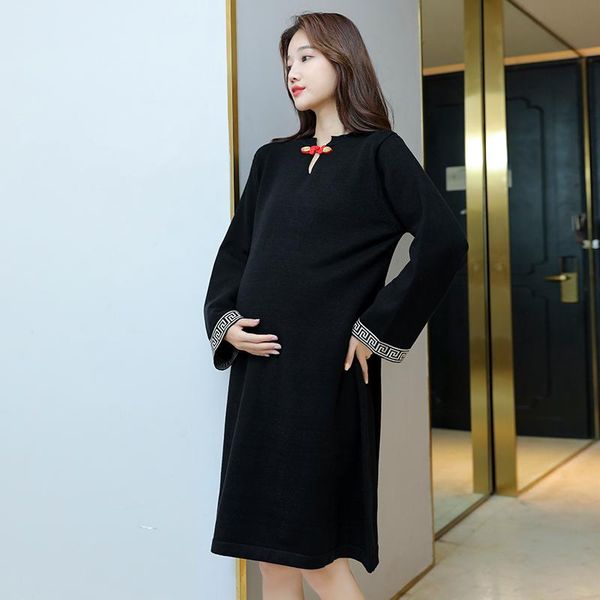 maternity dresses 865# autumn winter thick knitted dress long sleeve black elegant korean fashion clothes for pregnant women pregnancy, White
maternity dresses 865# autumn winter thick knitted dress long sleeve black elegant korean fashion clothes for pregnant women pregnancy, White