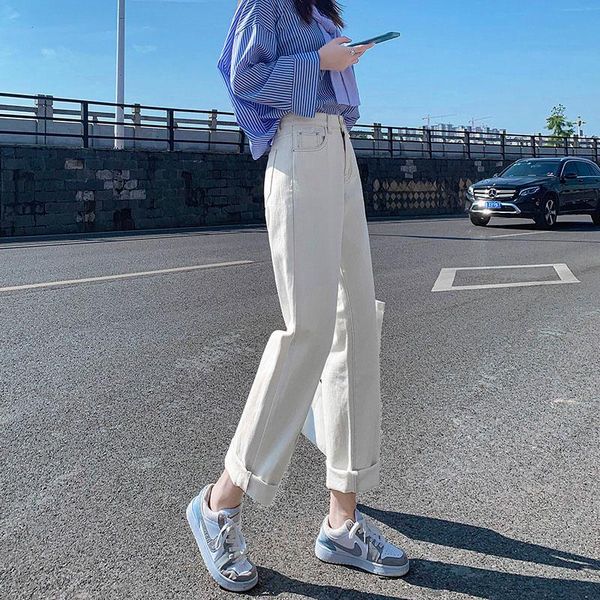 women's jeans beige straight loose autumn clothing 2021 small high waist slimming and wide leg daddy pants, Blue
women's jeans beige straight loose autumn clothing 2021 small high waist slimming and wide leg daddy pants, Blue