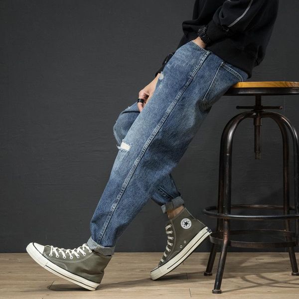 autumn and winter mens jeans hole ripped fashion loose fit patched perforated pants elastic harem baggy men's, Blue
autumn and winter mens jeans hole ripped fashion loose fit patched perforated pants elastic harem baggy men's, Blue