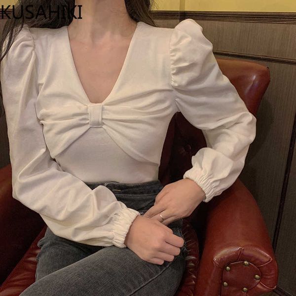 bowknot v-neck short graphic tees women puff long sleeve basic tshirt spring slim ropa para mujeres 6f209 210603, White
bowknot v-neck short graphic tees women puff long sleeve basic tshirt spring slim ropa para mujeres 6f209 210603, White