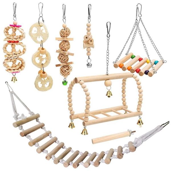 other bird supplies 8 packs parrot swing hanging toy,natural wood bell cage toys for parrots, parakeets, cockatiels, budgie
other bird supplies 8 packs parrot swing hanging toy,natural wood bell cage toys for parrots, parakeets, cockatiels, budgie