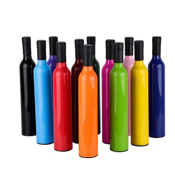 Image of Colloid Umbrellas Creative Bottle Umbrella Sunshade Carry Convenient Multi Function Dual Purpose Silver Fashion Plastic Wine Bottles DH856