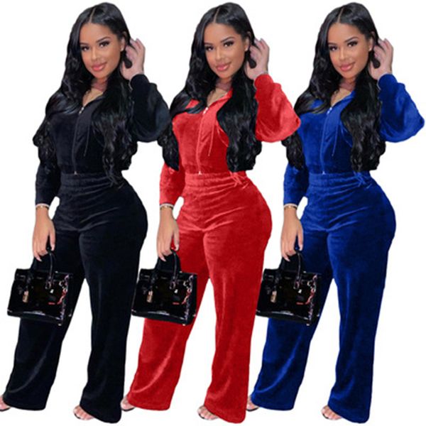 womens hoodies velvet tracksuits new arrival fashion zipper hooded wide leg pants outfits designer female winter casual two piece sets, Gray
womens hoodies velvet tracksuits new arrival fashion zipper hooded wide leg pants outfits designer female winter casual two piece sets, Gray