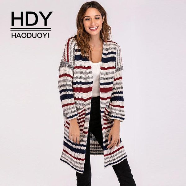 women's sweaters hdy haoduoyi 2021 winter warm cardigan women sweater striped casual knitted with pocket long style open stitch, White;black
women's sweaters hdy haoduoyi 2021 winter warm cardigan women sweater striped casual knitted with pocket long style open stitch, White;black