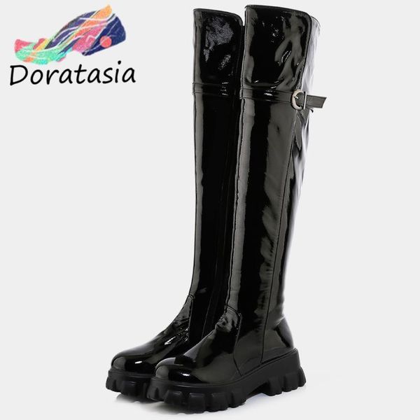 boots doratasia 32-46 girl sweet over the knee ladies fashion patent pu thigh high women 2021 platform shoes woman, Black
boots doratasia 32-46 girl sweet over the knee ladies fashion patent pu thigh high women 2021 platform shoes woman, Black