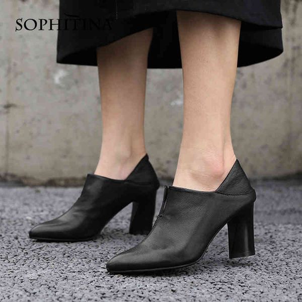 sophitina women's shoes thick high-heeled two-wear soft leather deep mouth toe handmade lady pumps autumn ao528 210513, Black 
sophitina women's shoes thick high-heeled two-wear soft leather deep mouth toe handmade lady pumps autumn ao528 210513, Black