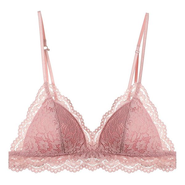 french underwear lace bra women's girdle less girl's back light triangle cup 8793, Black;white