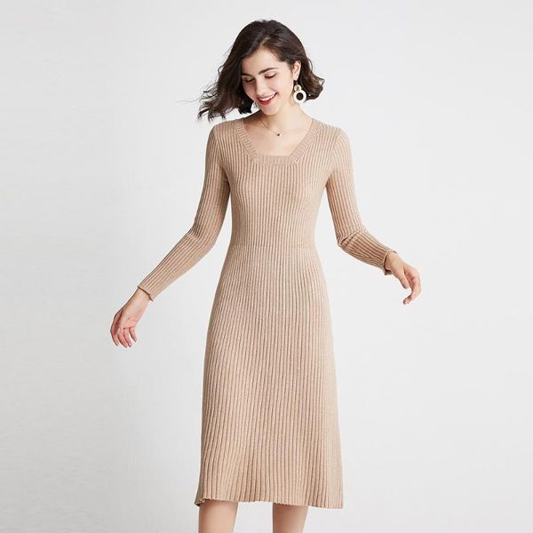 casual dresses autumn winter fashion dress women square neck slim sweater big swing knit bottoming mid-calf temperament, Black;gray
casual dresses autumn winter fashion dress women square neck slim sweater big swing knit bottoming mid-calf temperament, Black;gray