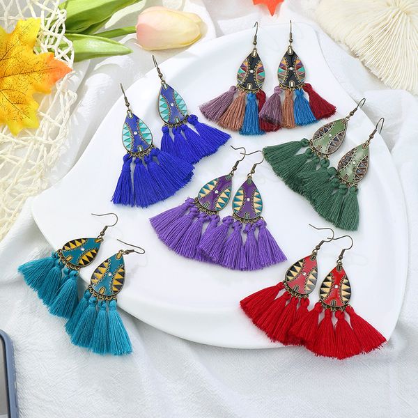 vintage geometric colorful tassel drop earrings for women bohemia dripping oil water shape big handmade dangle earring jewelry, Silver
vintage geometric colorful tassel drop earrings for women bohemia dripping oil water shape big handmade dangle earring jewelry, Silver
