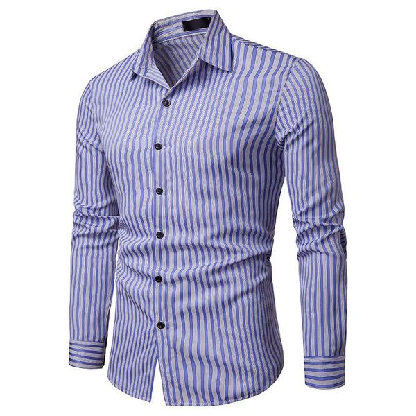 men's casual shirts mens business long sleeved shirt classic striped male social dress, White;black
men's casual shirts mens business long sleeved shirt classic striped male social dress, White;black
