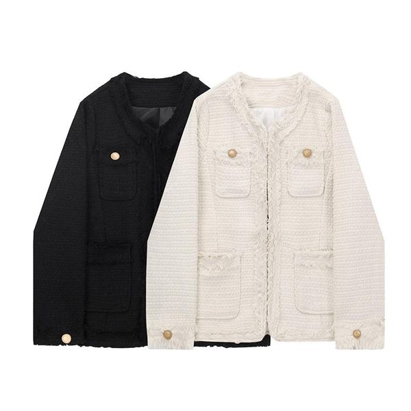 women's suits & blazers tweed short jacket female temperament all-match autumn and winter british style loose thin pocket cardigan, White;black
women's suits & blazers tweed short jacket female temperament all-match autumn and winter british style loose thin pocket cardigan, White;black