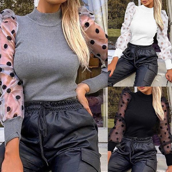 casual dot print mesh womens sweaters puff sleeve transparent full knitted pullover fall winter women turtleneck ribbed, White;black
casual dot print mesh womens sweaters puff sleeve transparent full knitted pullover fall winter women turtleneck ribbed, White;black